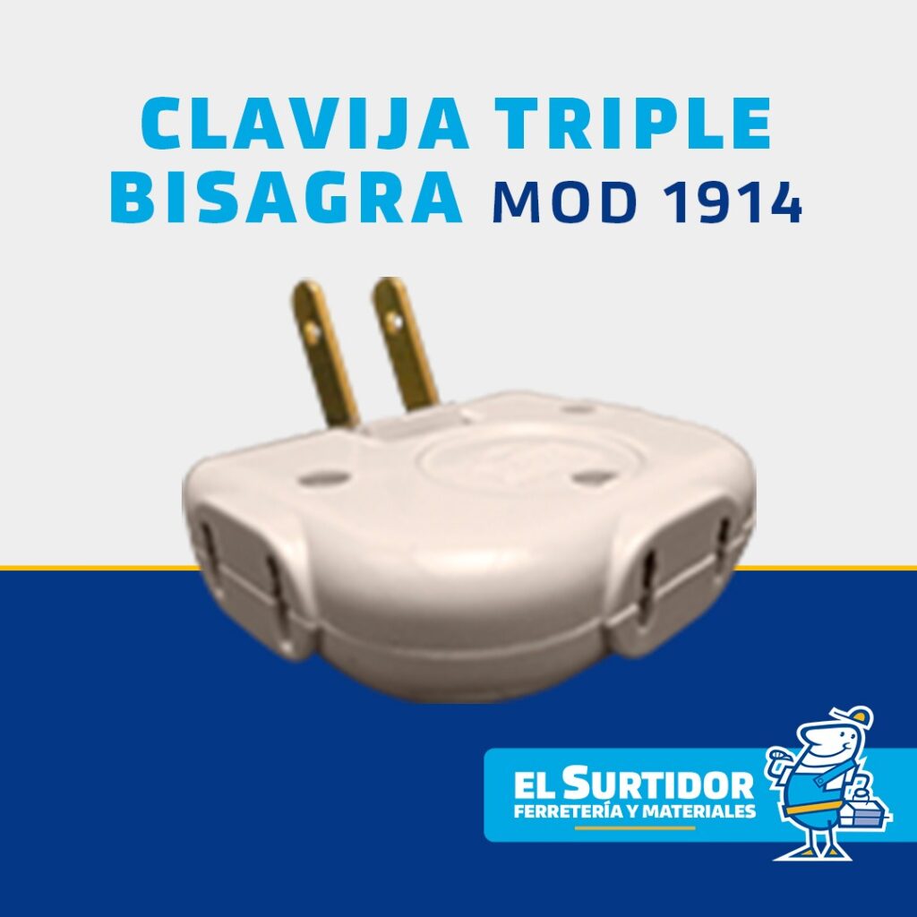 Clavija Triple Bisagra El Surtidor Ferreter A Y Materiales