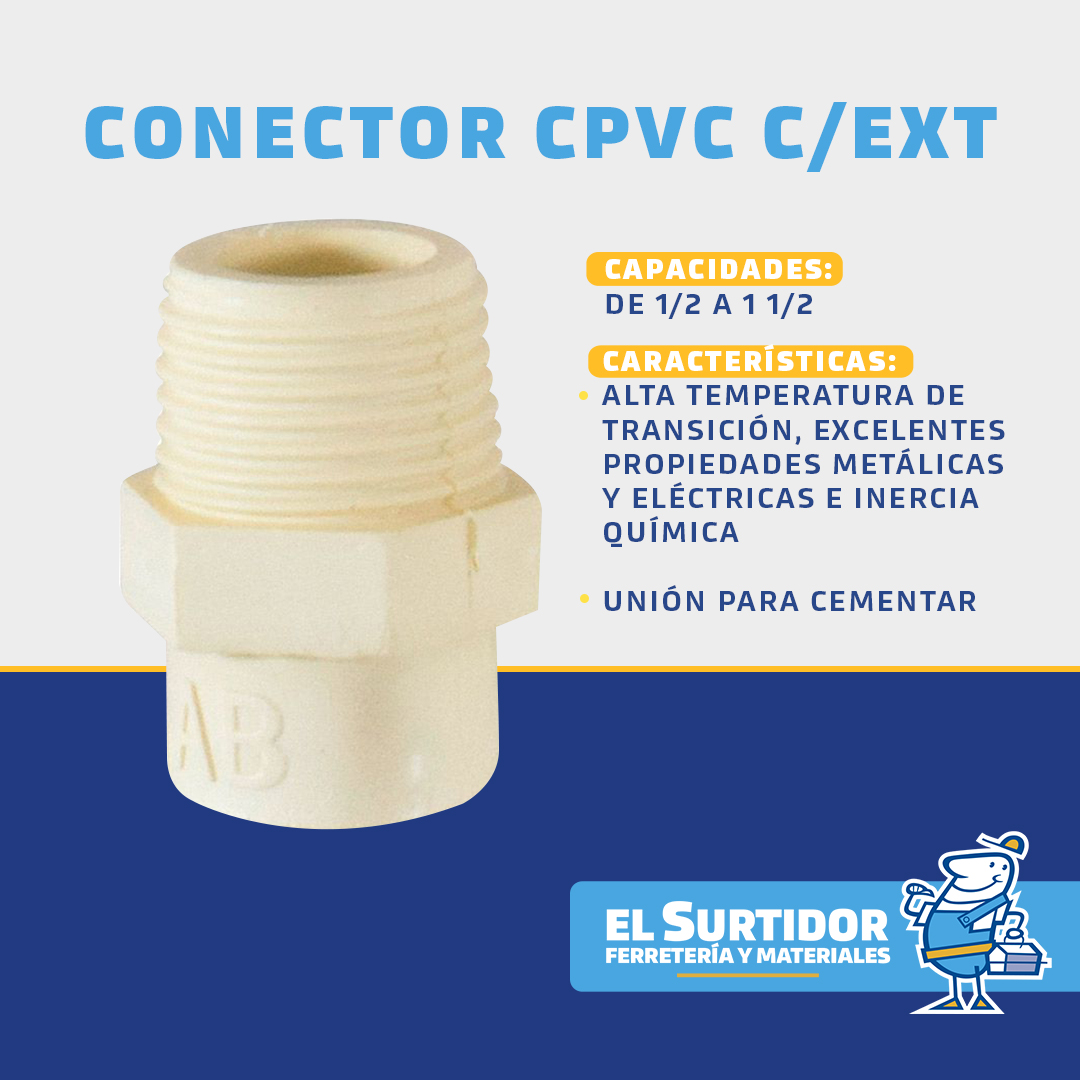 Conector CPVC Cuerda Exterior