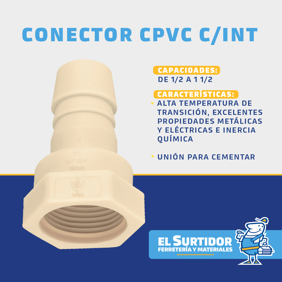 Conector CPVC Cuerda Interior