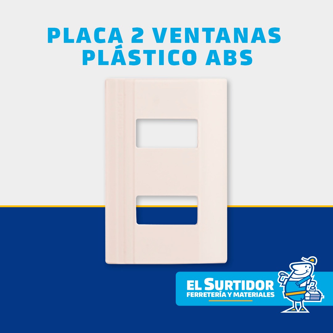 Placa 2 Ventanas Plástico ABS