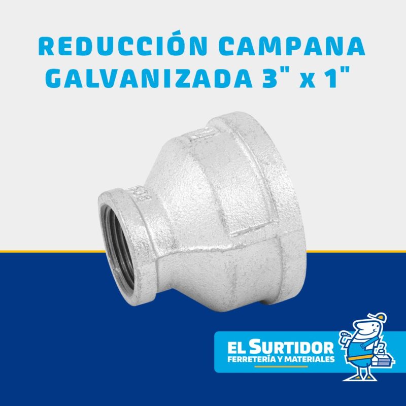Reducción Campana Galvanizada 3" x 1"